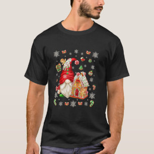 Cute Santa Gnomie With Gingerbread House T-Shirt