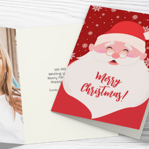Cute Santa Graphic Christmas Photo Holiday Card