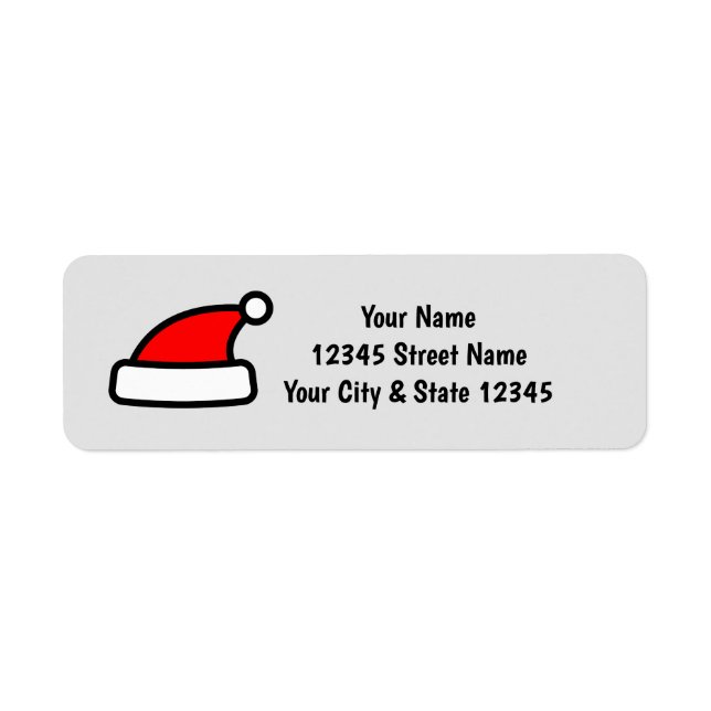 Cute Santa hat Christmas return address labels (Front)