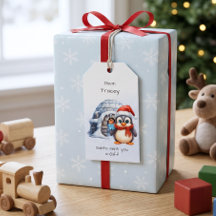 Cute Santa Hat Penguin Snowflakes Kids Christmas