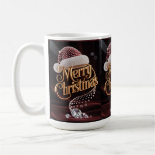 Cute Santa Hat & Typography Coffee Mug