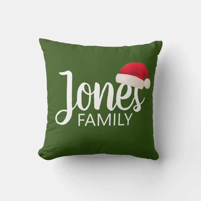 cute SANTA HAT with typography | Cushion (Front)