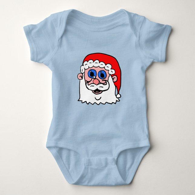 Cute Santa Head Baby Bodysuit (Front)