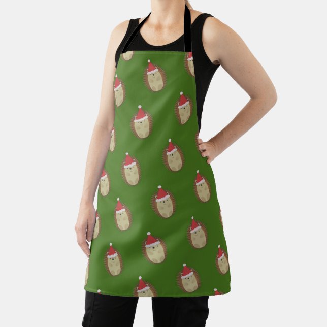 Cute Santa Hedgehog Apron (Insitu)