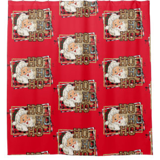 Cute Santa Ho Ho Ho Christmas Shower Curtain
