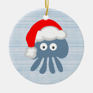 Cute Santa Jellyfish Ceramic Tree Decoration
