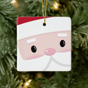 Cute Santa Klaus Face Ceramic Ornament