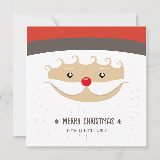 Cute Santa Merry Christmas Card (Front)