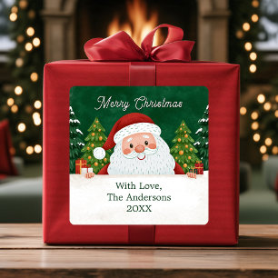 Cute Santa Merry Christmas Custom Gift Stickers