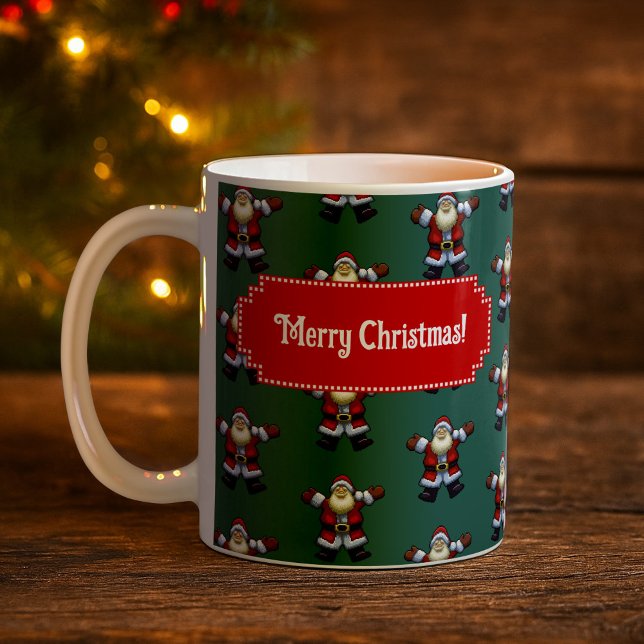 Cute Santa Merry Christmas! Father Xmas Pattern Coffee Mug (Creator Uploaded)