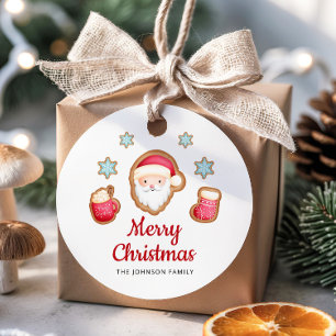 Cute Santa Merry Christmas Favour Tags