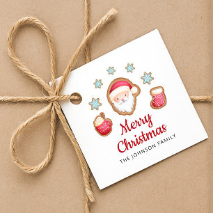 Cute Santa Merry Christmas Favour Tags
