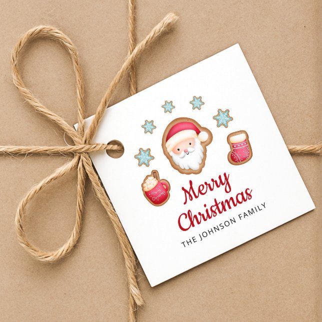 Cute Santa Merry Christmas Favour Tags (Cute Santa Merry Christmas Favor Tags)