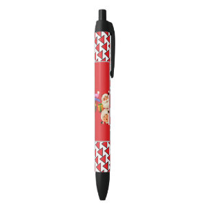 Cute Santa & Mrs. Claus Merry Christmas Greeting Black Ink Pen