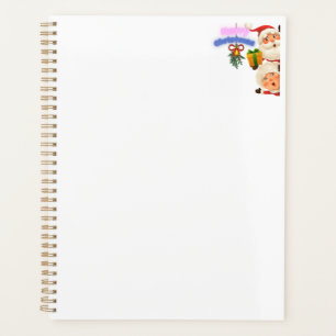 Cute Santa & Mrs. Claus Merry Christmas Greeting Planner