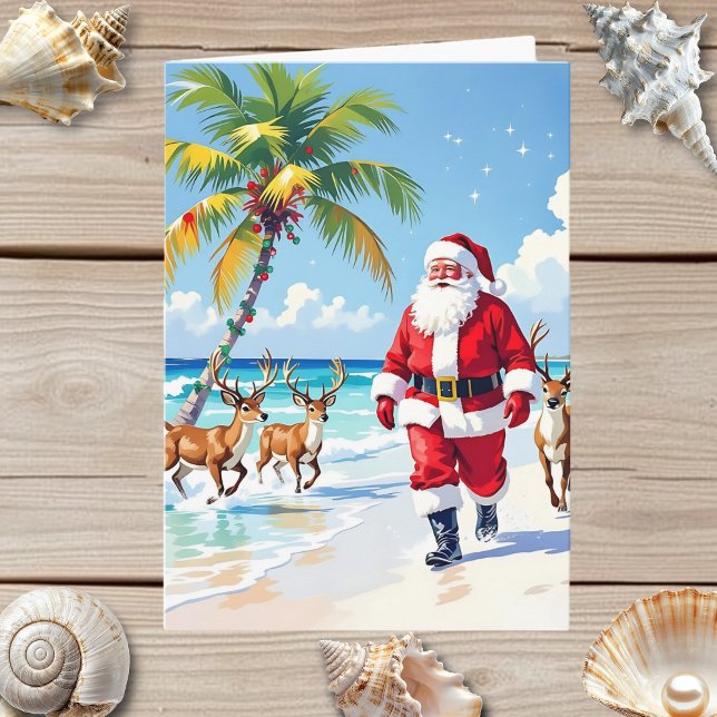 Cute Santa on Beach and Photo Template Christmas (Creator Uploaded)