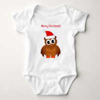 Cute Santa owlet Christmas baby jumpsuit