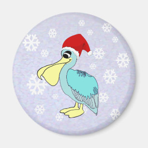 Cute Santa Pelican Magnets