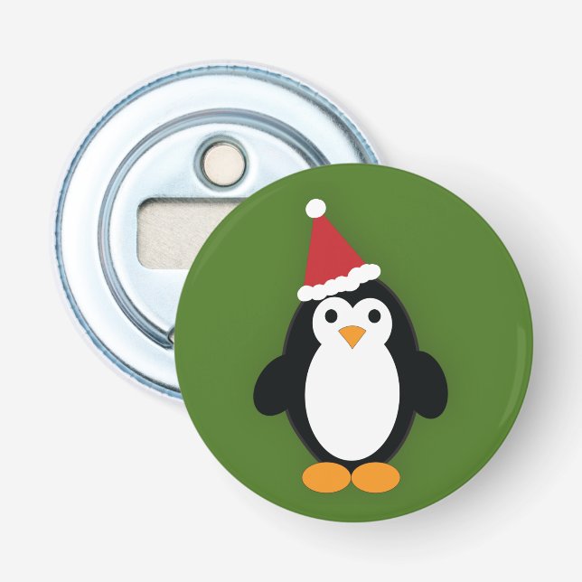 Cute Santa Penguin Bottle Opener (Front)
