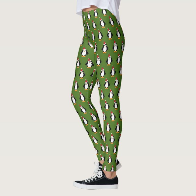 Cute Santa Penguin Leggings (Left)