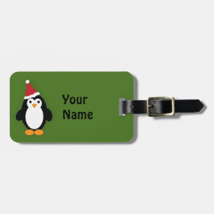 Cute Santa Penguin Luggage Tag