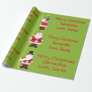 Cute Santa Personalised Merry Christmas From Santa Wrapping Paper