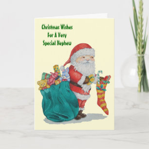 cute santa picture with original christmas verse holiday card