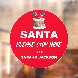 Cute Santa Please Stop Here Kids Names Christmas