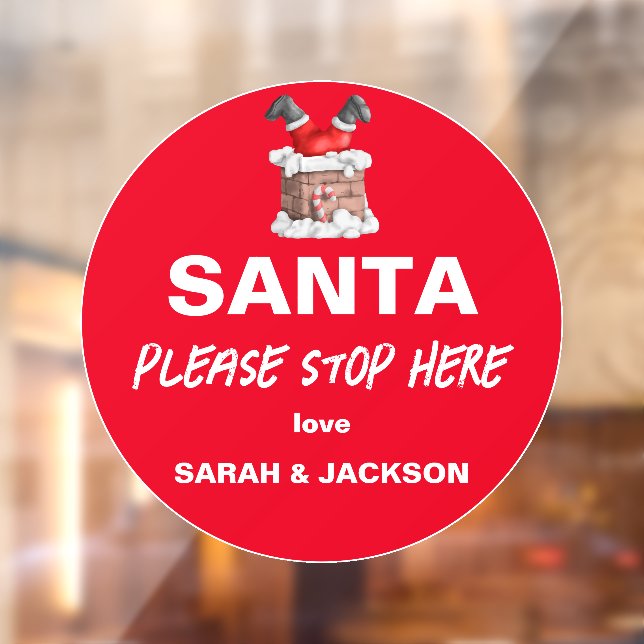 Cute Santa Please Stop Here Kids Names Christmas (Sheet 2)