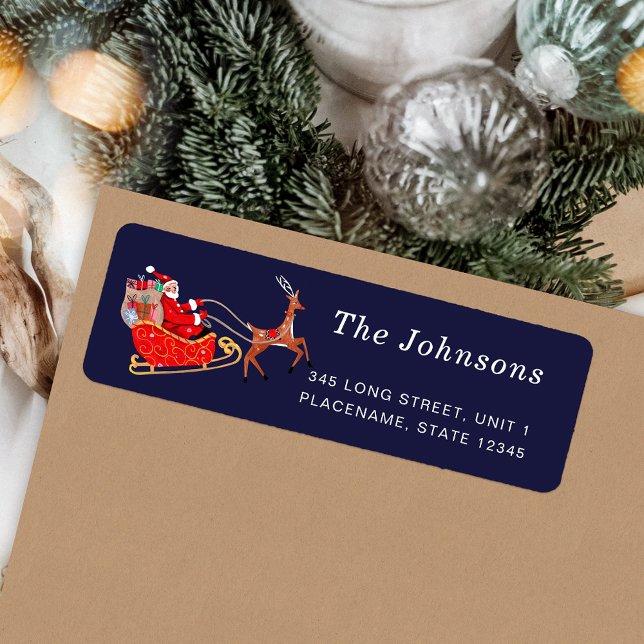 Cute Santa & Reindeer Christmas  (Cute Santa & Reindeer Christmas Label)