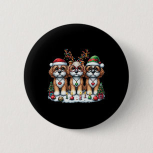 Cute Santa Reindeer Elf Apoo Christmas Womens Mens 6 Cm Round Badge