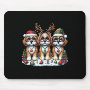 Cute Santa Reindeer Elf Apoo Christmas Womens Mens Mouse Pad