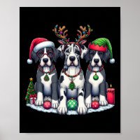 Cute Santa Reindeer Elf Great Dane Christmas Women