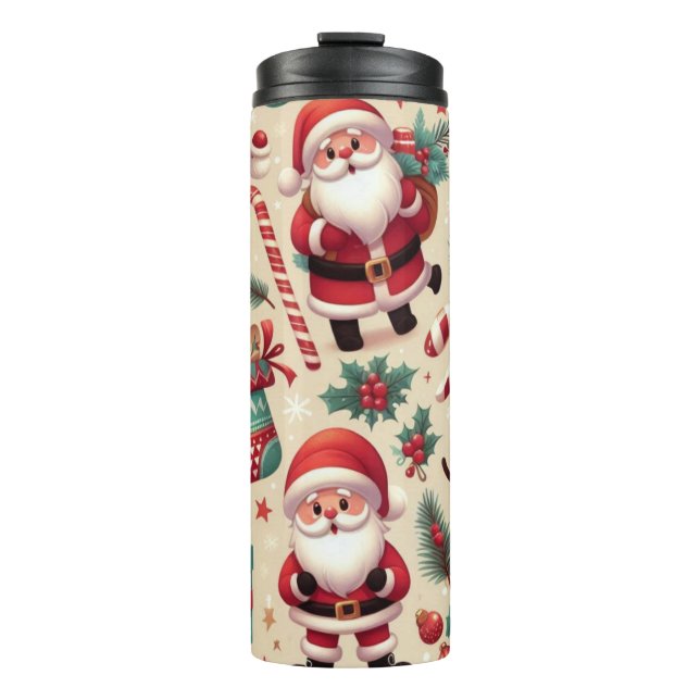 Cute Santa & Reindeer Holiday Tumblr – Gift Idea Thermal Tumbler (Front)