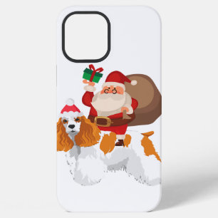 Cute Santa Riding Cocker Spaniel Dog Christmas iPhone 12 Pro Max Case