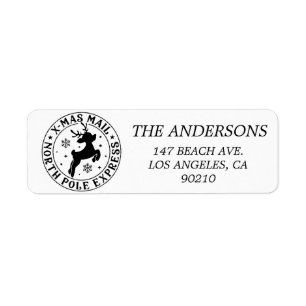 Cute Santa Seal North Pole Approved Label