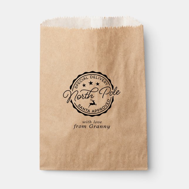 Cute Santa Seal North Pole Favour Bag (Front)