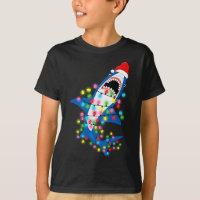 Cute Santa Shark Christmas Lights Boy