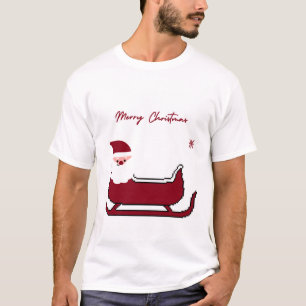 Cute Santa Sleigh Merry Christmas T-Shirt