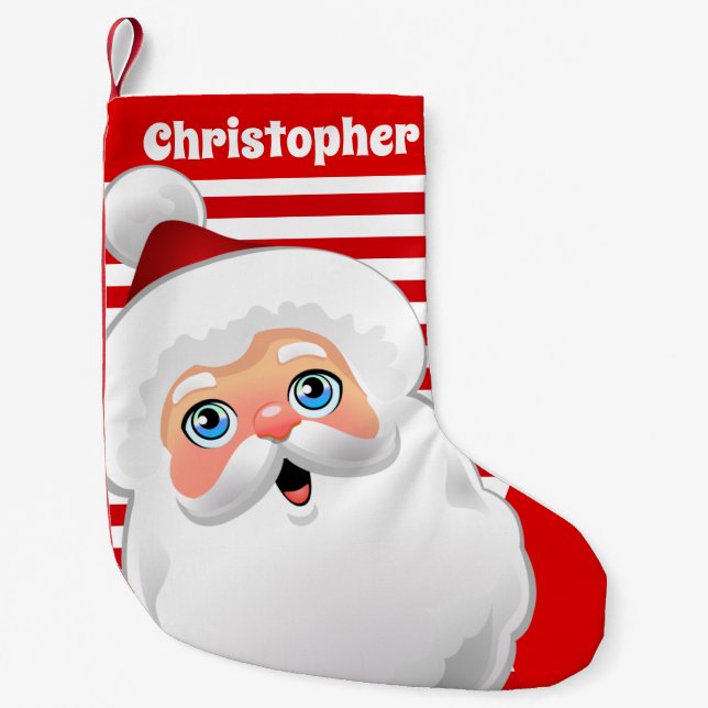 Cute Santa Small Christmas Stocking (Front)