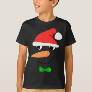 Cute Santa Snowman Face Funny Christmas Snowman Co T-Shirt