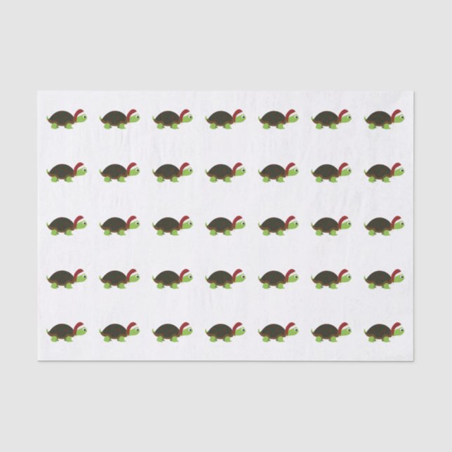 Cute Santa Turtle Tissue Paper (Front)