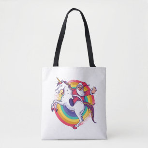 Cute Santa Unicorn Christmas Tote Bag
