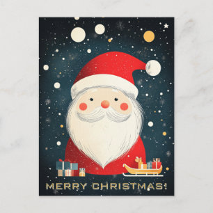 Cute Santa with Gift Boxes Postcard