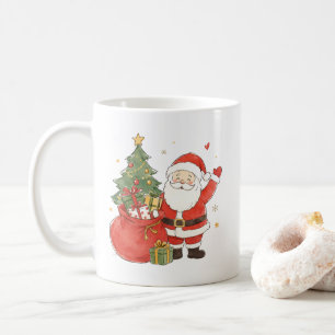 Cute Santa with Gift Sack for Classic Christmas  Coffee Mug