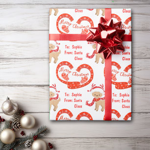 Cute Santa's Baby Reindeer Christmas Wrapping Paper