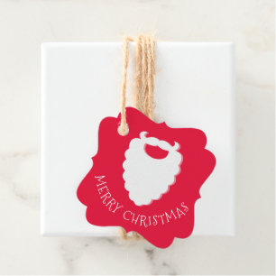 Cute Santa's Beard Red Two-Sided Christmas  Favour Tags