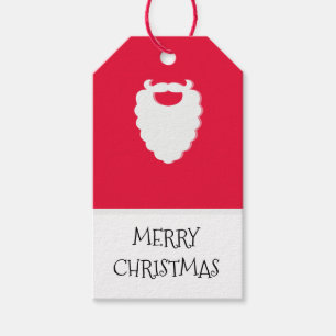 Cute Santa's Beard Red Two-Sided Christmas Gift Ta Tags