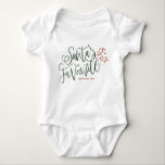 Cute Santa's Favorite Christmas Lettering Baby Bodysuit<br><div class="desc">Who's Santa's favorite? This customizable Christmas baby bodysuit features modern calligraphy with hollies. Personalize by adding your own texts. This holiday baby one piece will be perfect as a baby Christmas gift.</div>