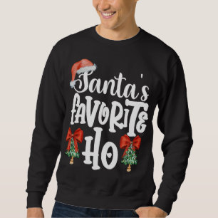 Cute Santa's Favourite Ho Christmas Pajama Sweatshirt